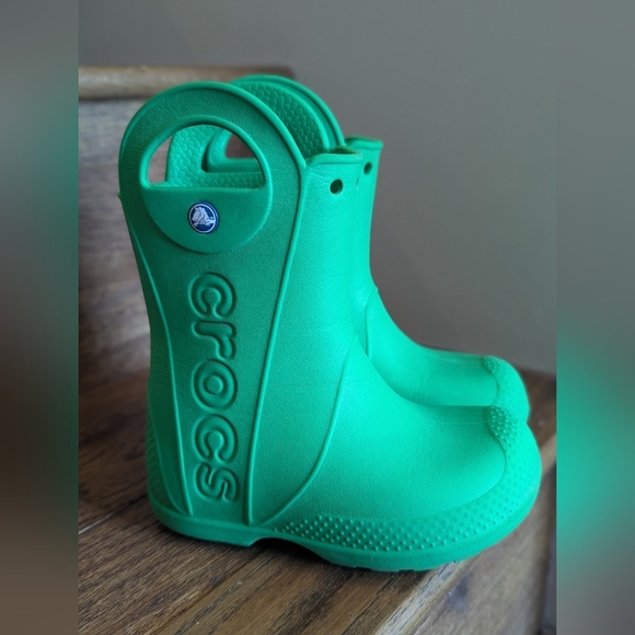 Crocs Grade/Pre-School Kids Handle It Rain Boots Kids Size 9 Green - Picture 12 of 14